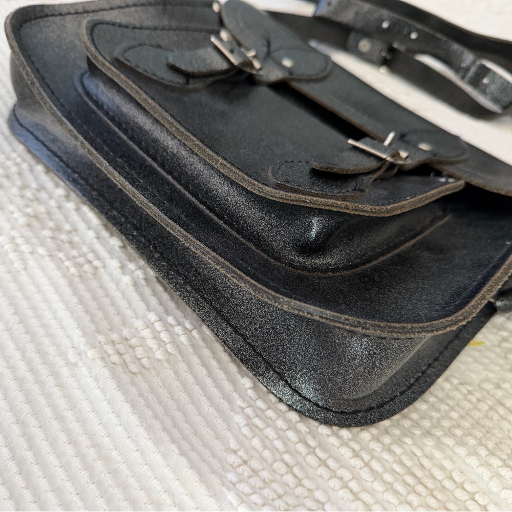 The Cambridge Satchel Company Graphite Black Metallic Glitter Messenger Bag - Picture 3 of 4